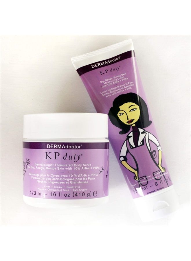 KP Duty Dry Skin Duo for Keratosis Pilaris + Dry, Rough + Bumpy Skin with 10% AHAs + PHAs