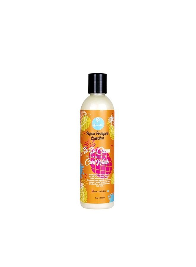 Poppin Pineapple So So Clean Vitamin C Curl Wash, 8 Ounces, WHITE