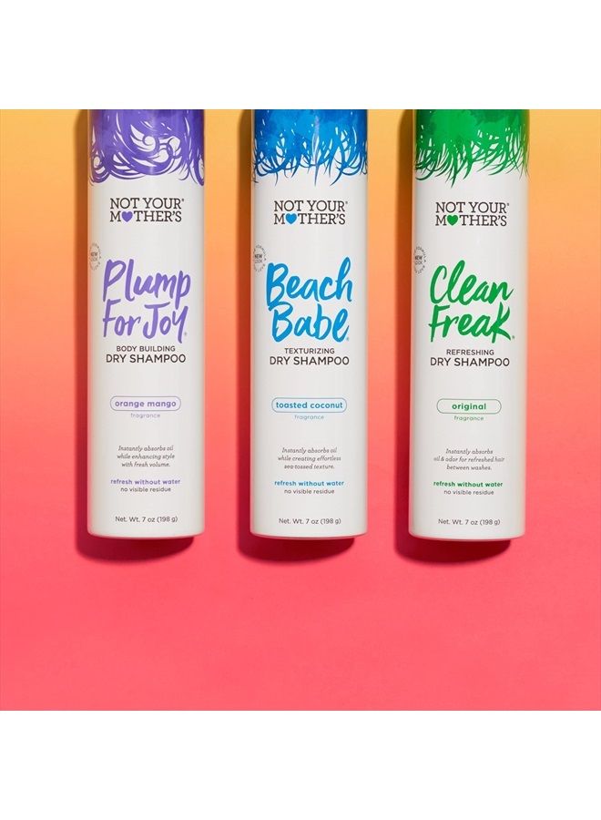 Dry Shampoo Assortment (3-Pack) - 7 oz - Clean Freak Dry Shampoo, Plump for Joy Dry Shampoo, Beach Babe Dry Shampoo - Instantly Absorbs Oil in Hair