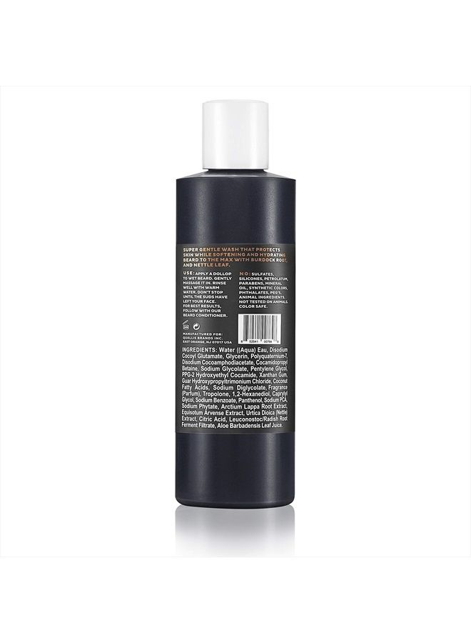 Moisturizing Beard Wash for Men | Cleanses, Softens & Hydrates for Healthier Beard | Formulated with Non-Toxic Ingredients, Free of Parabens, Sulfates & Silicones | Vegan | 8oz Bottle
