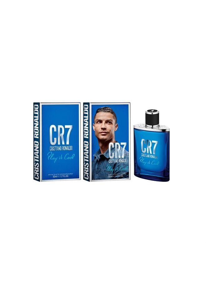 CR7 Play It Cool - Men's Eau de Toilette Spray - Fresh Spicy & Aromatic Fragrance With Notes of Bergamot, Cardamom & Amber - 1.7oz