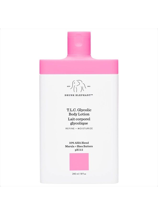 T.L.C. Glycolic Body Lotion with Marula and Shea Butters. Refining and Moisturizing for Healthy Skin (240 mL / 8 Fl Oz)