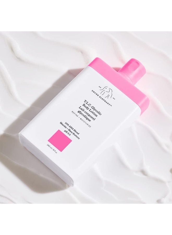 T.L.C. Glycolic Body Lotion with Marula and Shea Butters. Refining and Moisturizing for Healthy Skin (240 mL / 8 Fl Oz)