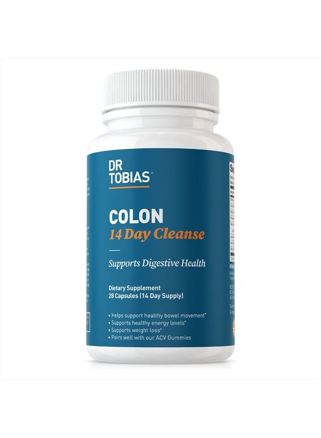 Colon 14 Day Cleanse, Advanced Gut Cleanse Detox for Women & Men with Cascara Sagrada, Psyllium Husk & Senna Leaf, Non-GMO Colon Cleanse, 28 Capsules (1-2 Daily)