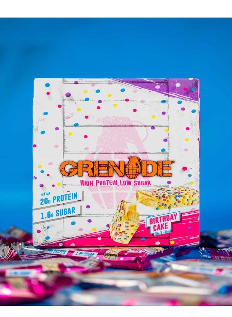 Grenade High Protein Bar Birthday Cake Pack of 12