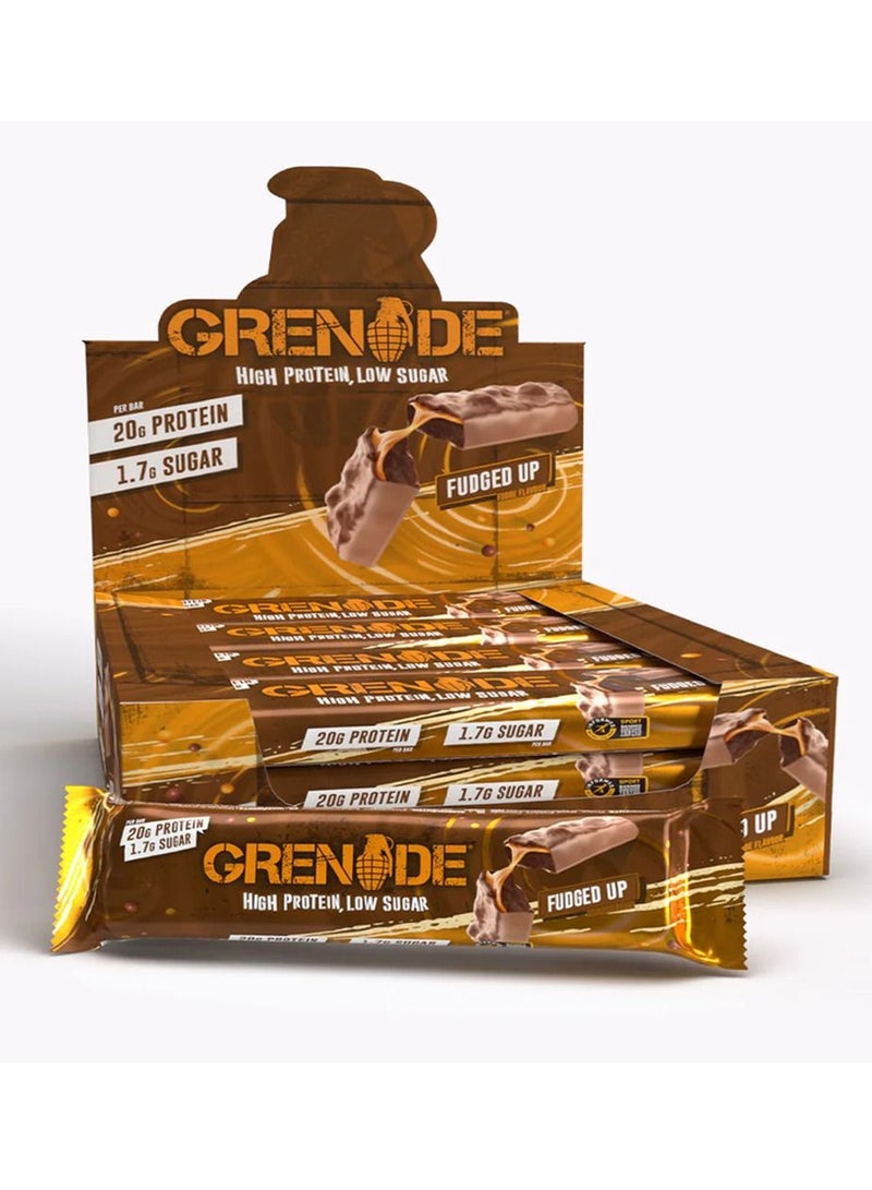 Grenade High Protein Bar Low Sugar Fudged Up Flavor Box Of 12