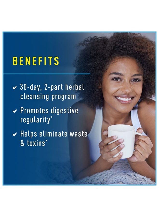 Cleanse Smart, Helps Reduce Bloating & Return to Regularity, 2-Part Total Body Program, Uses Herbs, Herbal Extract & Magnesium to Cleanse & Detox, Soy, Dairy & Gluten Free, 120 Capsules