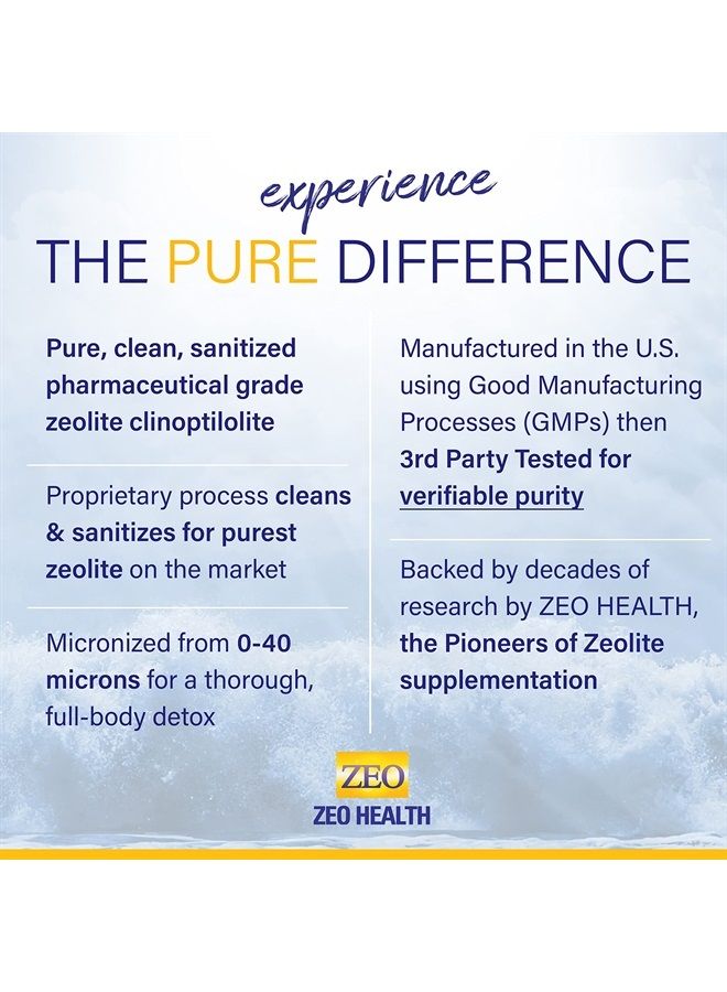 Zeolite Pure | Full Body Detox Cleanse | Safe, Gentle, & Effective Energy Booster That Supports Gut Health, Mental Clarity, & Healthy Inflammation Response | Original Zeolite Powder (400 Servings)