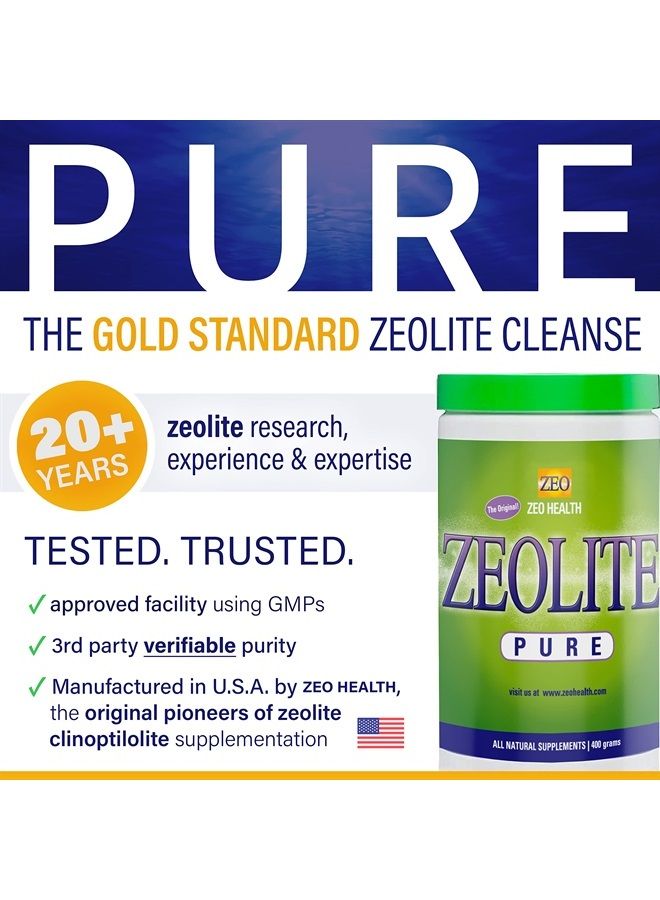 Zeolite Pure | Full Body Detox Cleanse | Safe, Gentle, & Effective Energy Booster That Supports Gut Health, Mental Clarity, & Healthy Inflammation Response | Original Zeolite Powder (400 Servings)