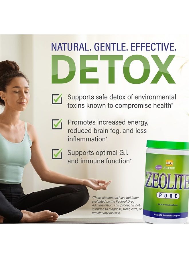 Zeolite Pure | Full Body Detox Cleanse | Safe, Gentle, & Effective Energy Booster That Supports Gut Health, Mental Clarity, & Healthy Inflammation Response | Original Zeolite Powder (400 Servings)