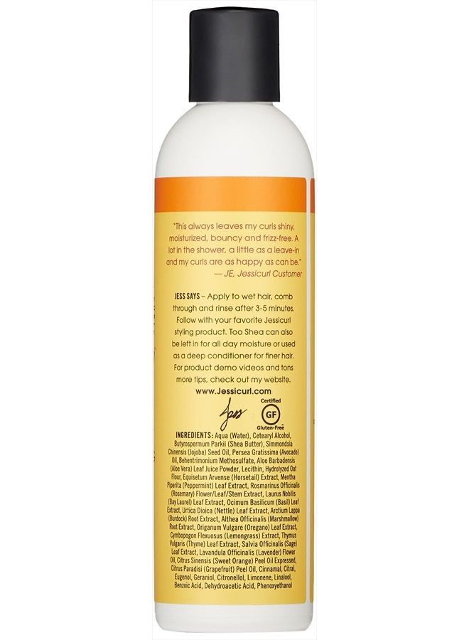 , Too Shea! Extra Moisturizing Conditioner for Curly Hair, Citrus Lavender, 8 Fl oz. Leave in Conditioner for Dry Hair, Anti Frizz Hair Products