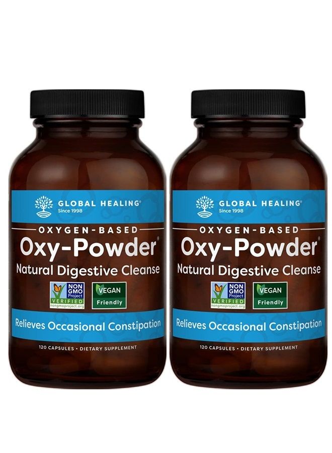 Oxy-Powder Colon Cleanse Detox - Oxygen Based Safe and Natural Intestinal Cleanser, 120 Count (Pack of 2)