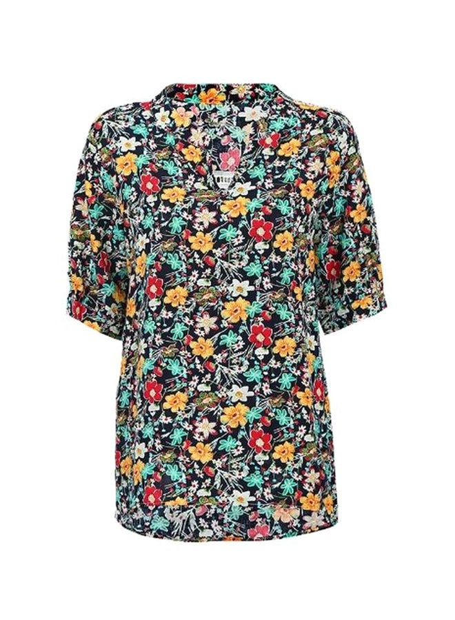 Floral Printed Tunic Blue/Yellow/Green