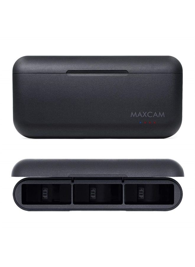 Power Triple Battery Charger for GoPro HERO11/HERO10/HERO9 Enduro Battery Black