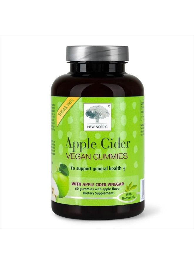 Apple Cider Gummies | Vegan Chewable ACV Wellness Supplement | No Vinegar Taste | Contains Mother Strain | 60 Count (Pack of 1)