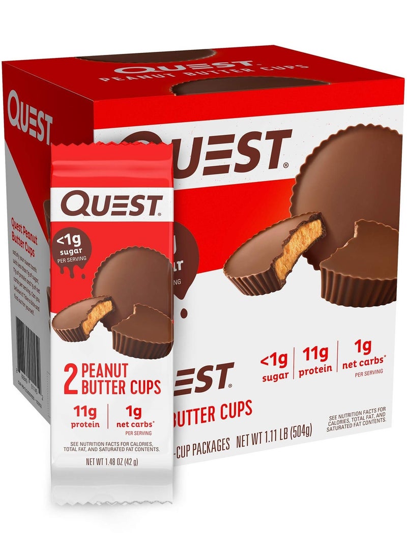 High Protein Low Carb, Gluten Free, Keto Friendly, Peanut Butter Cups, 12 Count (Pack of 1)