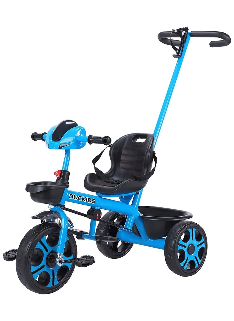 Duckids Kids Tricycle Baby Rideon 3 Wheels Tricycle with Handle LB 1127H Blue