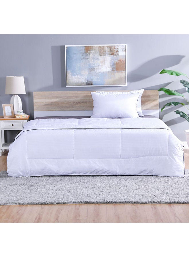 Indulgence Twin Duvet 100% Cotton  300 Thread Count Plush Duvet Inserts Breathable Soft Comforter Coverbed Essentials For Bedroom  L 160 X W 200 Cm  White