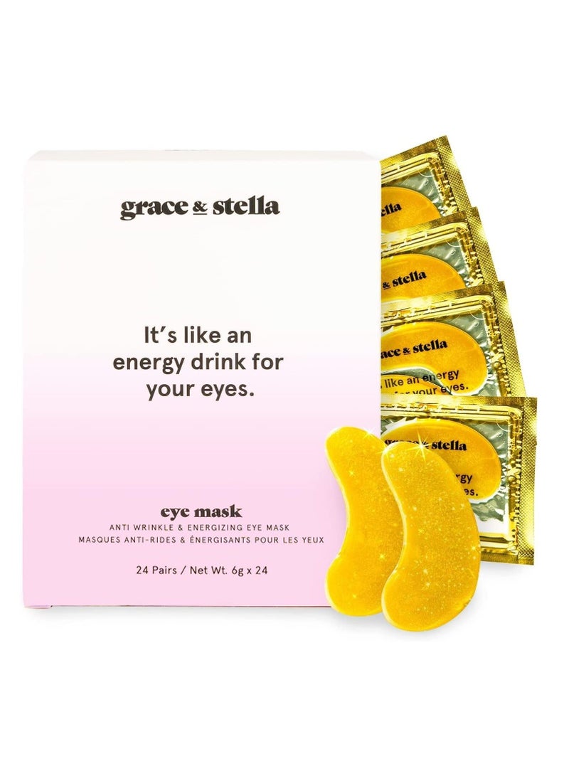 Grace & Stella Under Eye Patches for Dark Circles and Puffiness - Vegan - Gold Under Eye Mask Gel Patches to Reduce Puffy Under Eye Mask