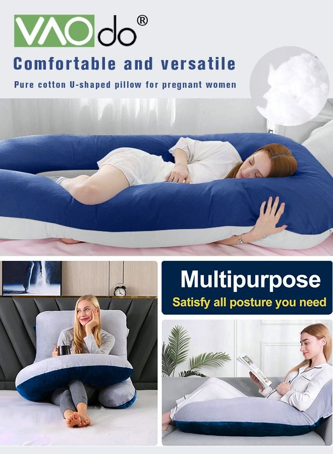 Pregnancy Pillow U-shaped Full-body Maternity Pillow Pillowcase Removable Used for Pregnant Women Support On Back Legs Abdomen Buttocks 70 * 140CM