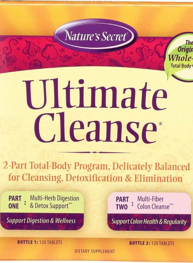 Ultimate Cleanse by Nature's Secret | Cleansing, Detoxification & Elimination, Two 120 Tablet Bottles