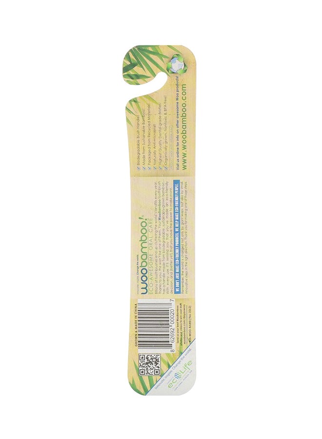 2-Piece Eco-Friendly Bamboo Toothbrush Beige/Green/Blue