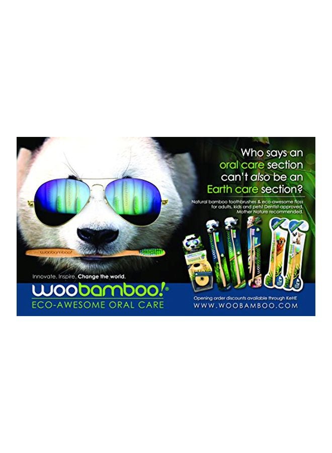 2-Piece Eco-Friendly Bamboo Toothbrush Beige/Green/Blue