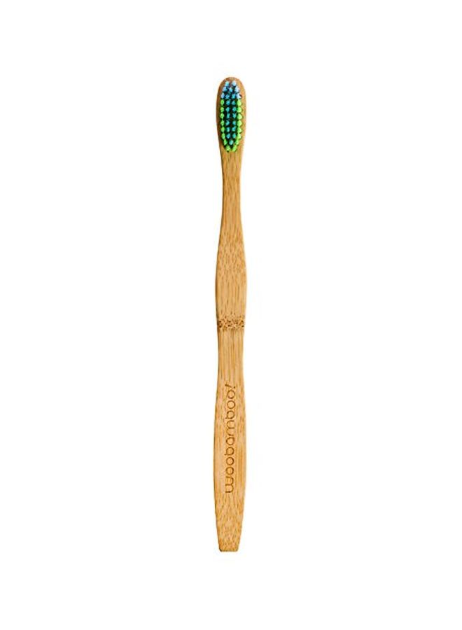 2-Piece Eco-Friendly Bamboo Toothbrush Beige/Green/Blue