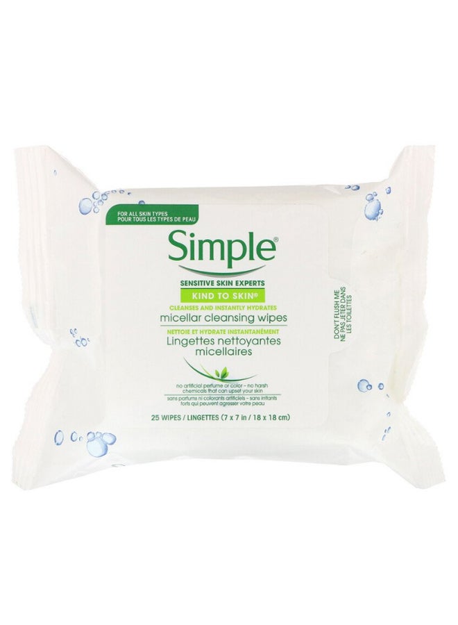 Pack Of 25 Micellar Cleansing Wipes White 7 x 7inch