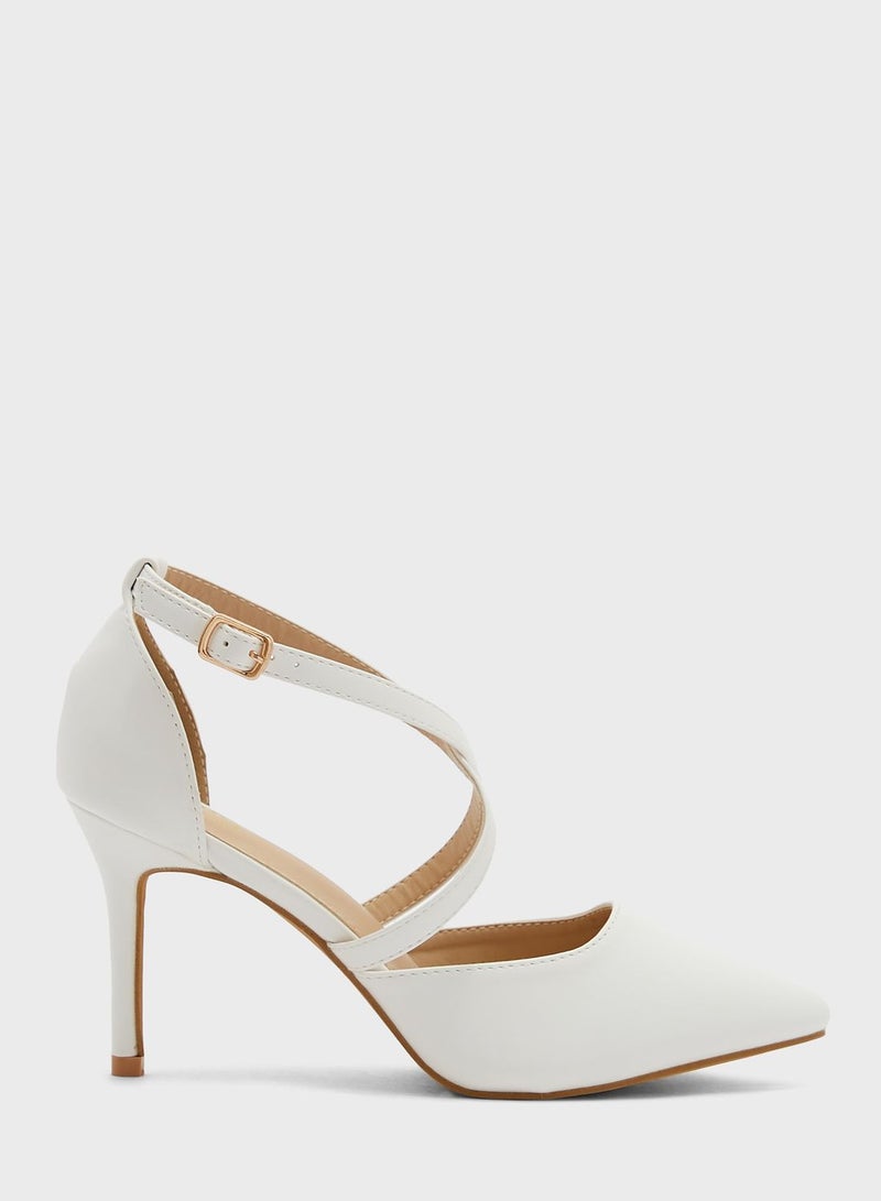 Cross Over Strap Pointed Pump