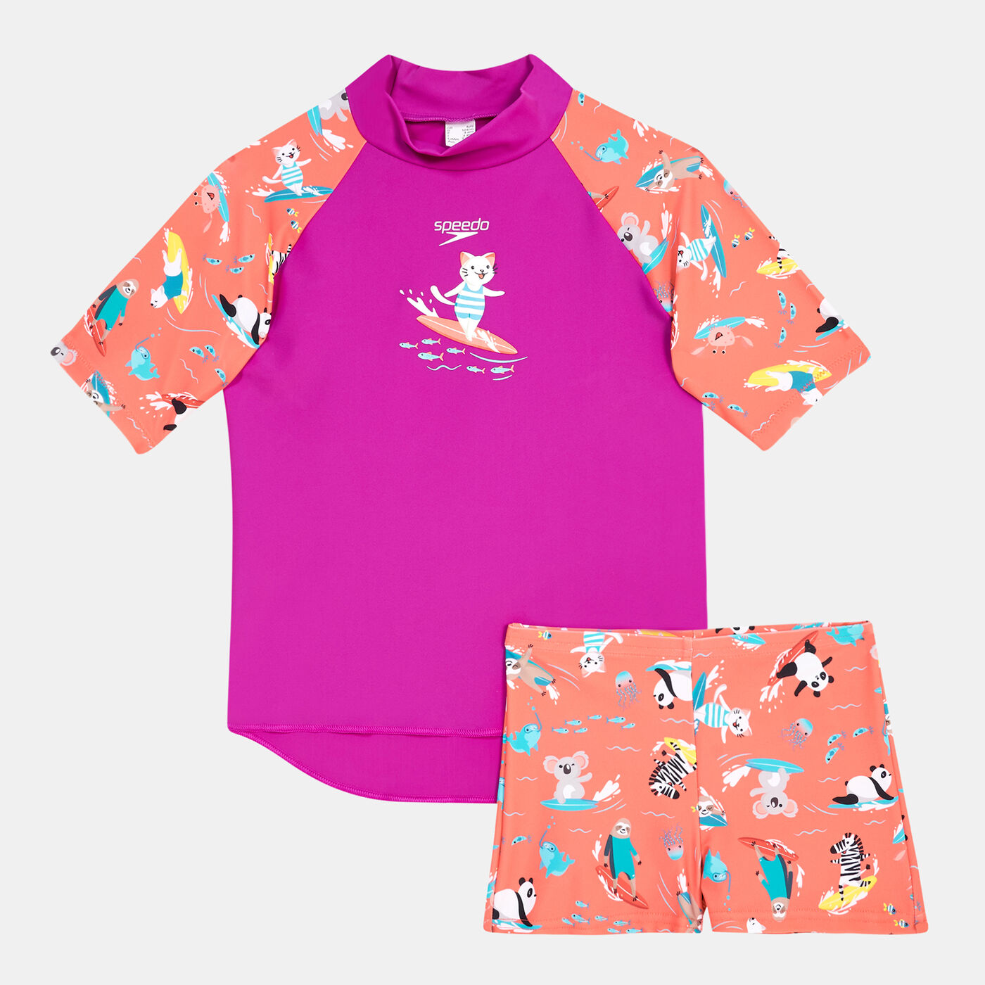 Kids' Digital Rash Swim Top and Shorts Set