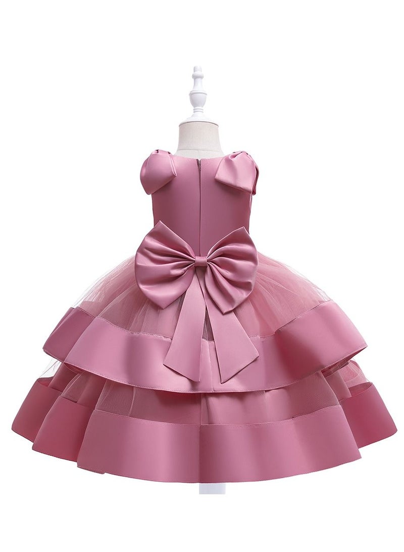 Elegant Layered Pink Party Dresses for Girls