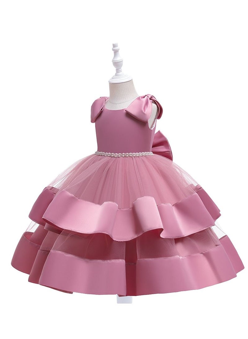 Elegant Layered Pink Party Dresses for Girls