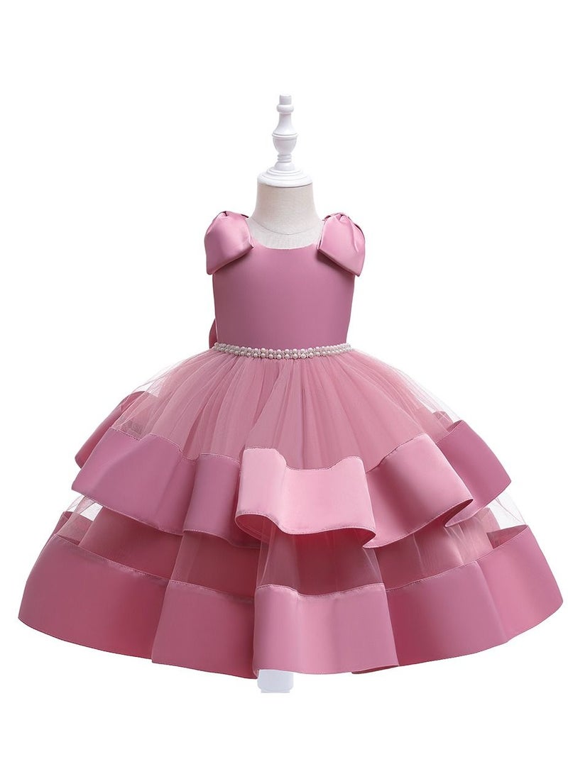 Elegant Layered Pink Party Dresses for Girls