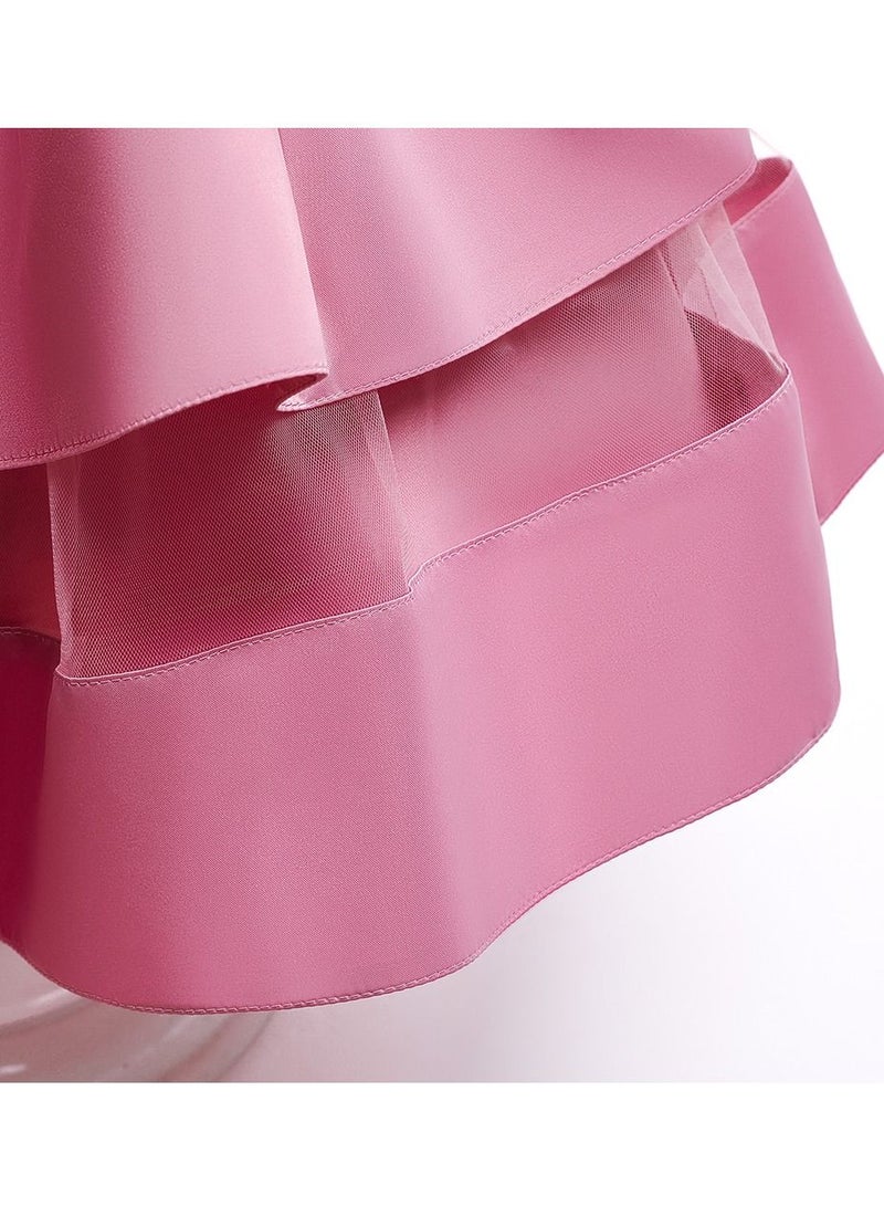 Elegant Layered Pink Party Dresses for Girls