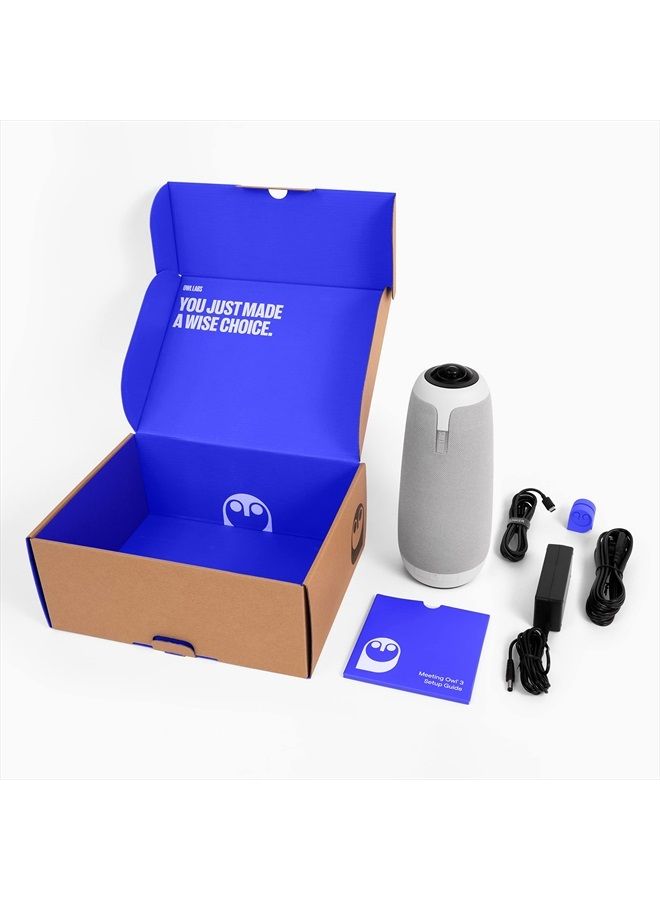 Meeting Owl 3 (Next Gen) 360-Degree, 1080p HD Smart Video Conference Camera, Microphone, and Speaker (Automatic Speaker Focus & Smart Zooming)