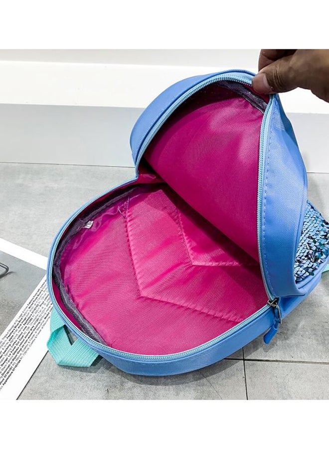 Girls Backpack - 9 Inches Blue/Beige/Pink