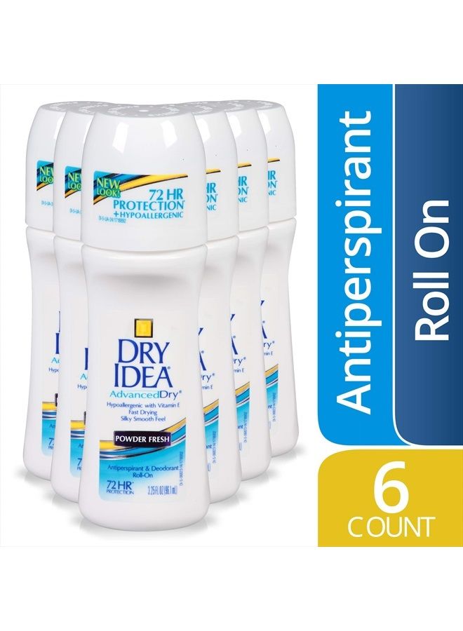 Antiperspirant Deodorant Roll On, Powder Fresh, 3.25 oz, 6 Count