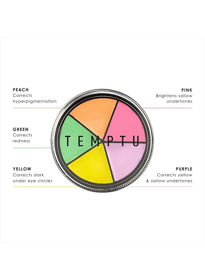 TEMPTU S/B Neutralizer Wheel - Includes 5 Color-Correcting Shades To Perfect & Even Out All Skin Types & Tones | Multi-use, Can Be Applied With Brush, Sponge, or Fingertips, 1 pack