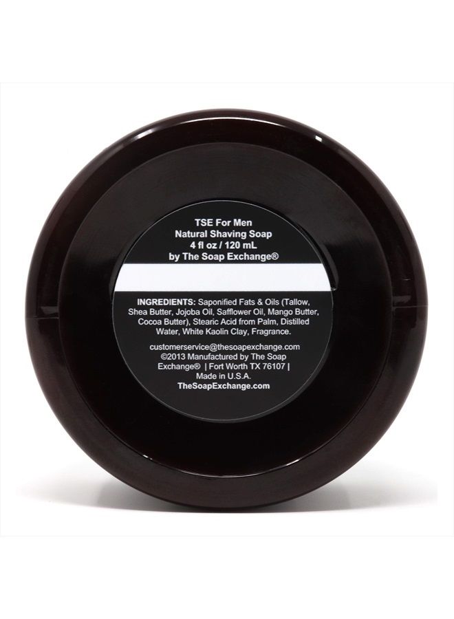TSE for Men Sandalwood Vanilla Shaving Soap with Tallow and Shea Butter. Natural Ingredients for Rich Lather and a Smooth Comfortable Shave. Artisan 4.5 oz Semi-Soft Italian Style. Made in the USA.
