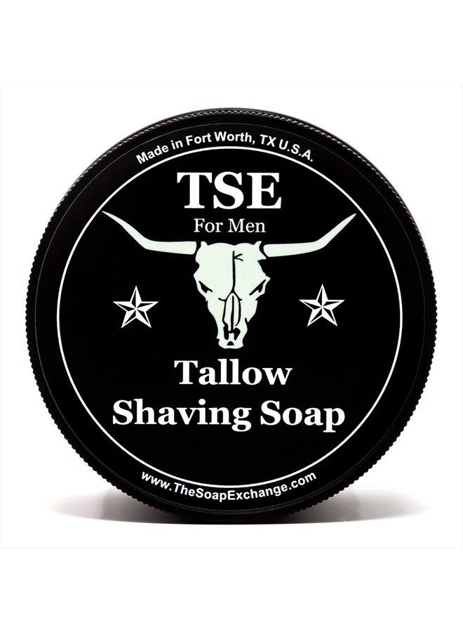 TSE for Men Sandalwood Vanilla Shaving Soap with Tallow and Shea Butter. Natural Ingredients for Rich Lather and a Smooth Comfortable Shave. Artisan 4.5 oz Semi-Soft Italian Style. Made in the USA.
