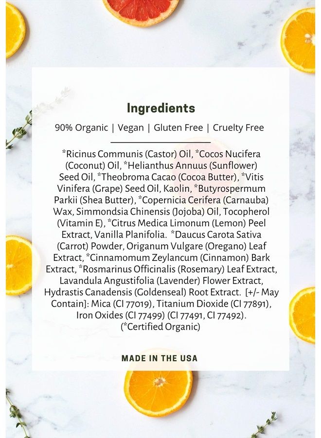 100% Natural Lip Gloss, Organic, Vegan, Gluten Free, Cruelty Free, Made in the USA, 0.18 oz. (Tickled)