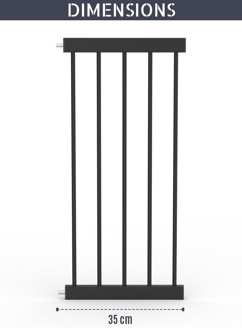 Safety Gate Extension, Stylish And Easly Attached, 35Cm - Black