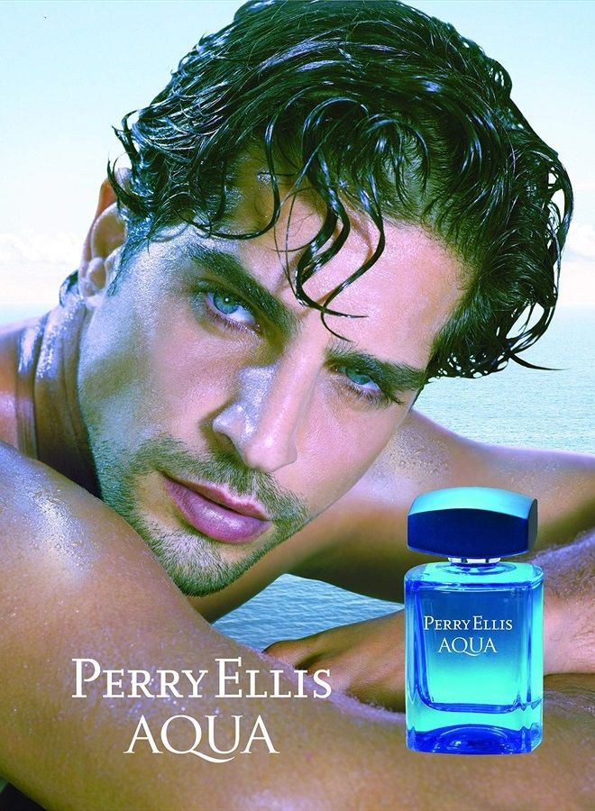 Perry Ellis Aqua Men 3.4oz EDT Spray, 0.25oz EDT Spray, 6.8oz Deodorizing Body Spray, 1.7oz Shower Gel 4 Pc Gift Set