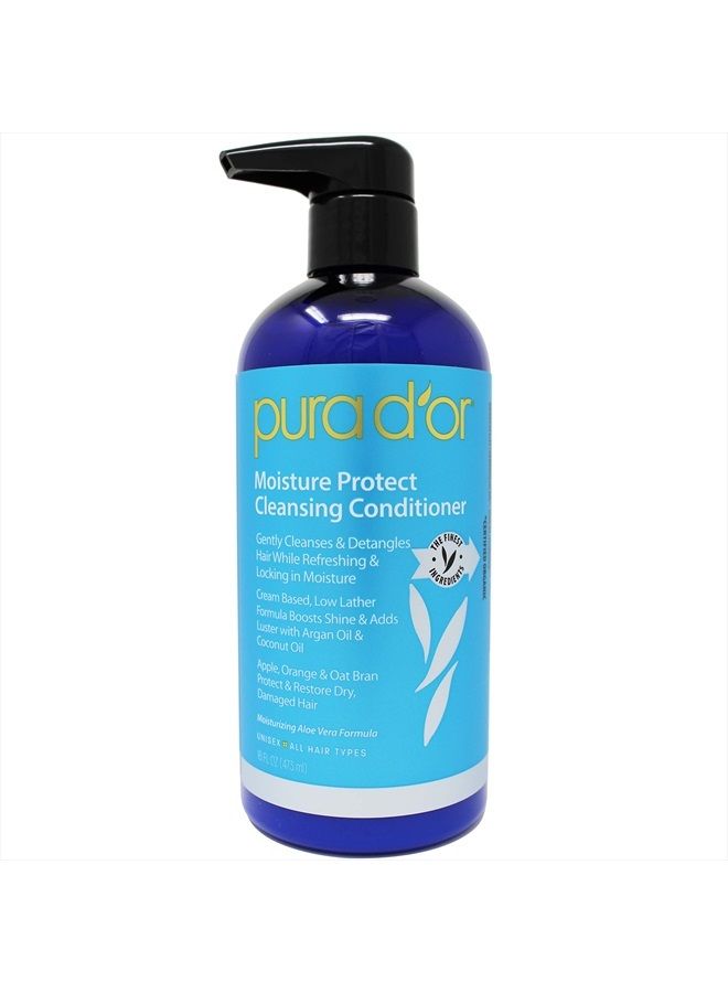 Moisture Protect Cleansing Conditioner (16oz) Detangles & Restores Hair with Argan Oil, Lavender & Other Natural Ingredients, No Sulfate, All Hair Types, Men & Women (Packaging may vary)