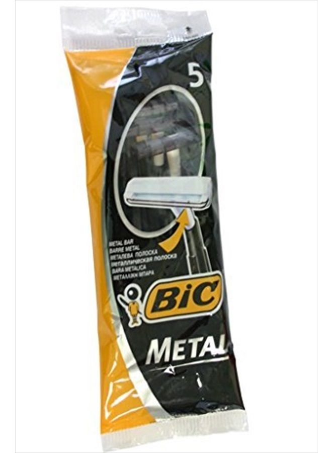 Bic Metal Men's Disposable Shaving Razors, 5-Count x 5 Packs