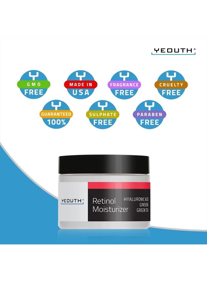 Retinol Face Moisturizer with Hyaluronic Acid, Moisturizer Face Cream for Wrinkle & Dark Spot, Night Cream Moisturizer Face Care, Anti Aging Facial Skin Care Products for Women & Men