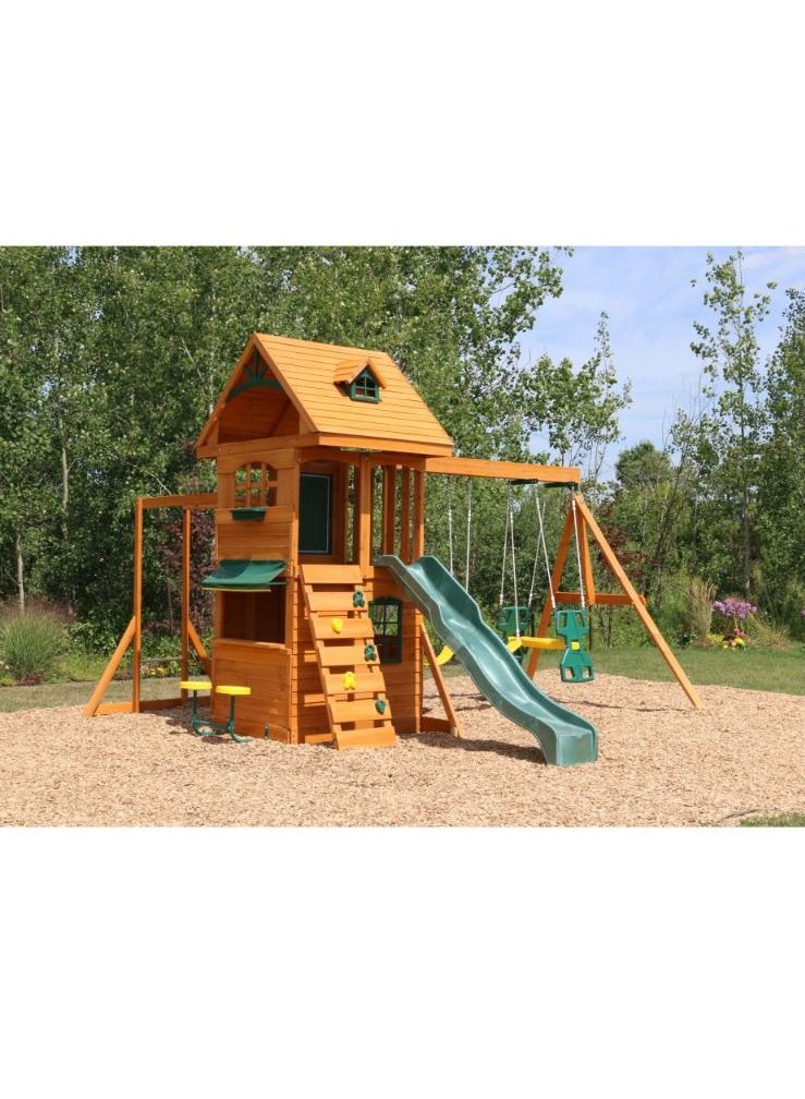 Kidkraft Ridgeview Deluxe Clubhouse Wooden Playset with Swing Set