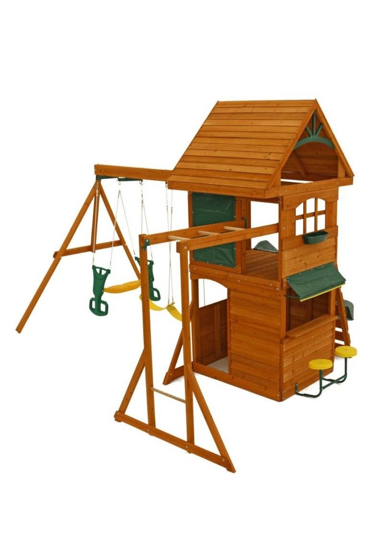 Kidkraft Ridgeview Deluxe Clubhouse Wooden Playset with Swing Set