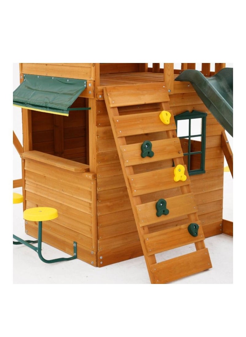 Kidkraft Ridgeview Deluxe Clubhouse Wooden Playset with Swing Set